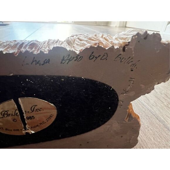 Brileyco Lhasa Apso Dog Figurine Signed Vintage Sculpture Hans Painted Artwork - Picture 7 of 10